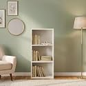 Amazon Brand - Solimo Opera 3ft Open Book Shelf, 3 Shelves, Termite &amp; Moisture Resistant, Engineered Wood, Easy to Clean, Eco-Friendly Storage Organizer – Forsty White Finish(90×40×29 cm)