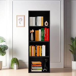amazon brand - solimo opera 4ft open book shelf  wenge finish 1194029 cm termite amp moisture resistant engineered wood easy to clean eco-friendly storage organizer