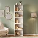 Amazon Brand - Solimo Opera 5ft Open Book Shelf, 5 Shelves, Termite &amp; Moisture Resistant, Engineered Wood, Easy to Clean, Eco-Friendly Storage Organizer – Forsty White (149×40×29 cm)