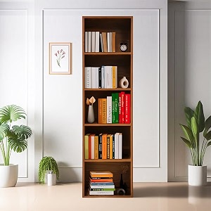 amazon brand - solimo opera bookshelf leon teak 5 feet