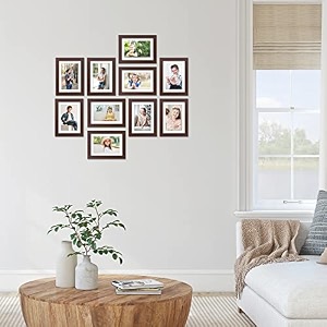 amazon brand - solimo set of 2 black amp white photo frames with mount paper 6 x 8 inch - 2