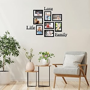 amazon brand - solimo set of 2 black amp white photo frames with mount paper 6 x 8 inch - 2