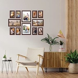 amazon brand - solimo set of 2 black amp white photo frames with mount paper 6 x 8 inch - 2