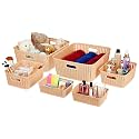 Amazon Brand - Solimo Plastic 6 Piece Storage Basket Set, Beige