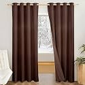 Amazon Brand - Solimo Polyester 100% Blackout Door Curtains | 9 Feet | Set of 2 | Plain Design | for Living Room, Kids Room &amp; Bedroom | Brown Dark