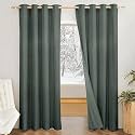 Amazon Brand - Solimo Polyester 100% Blackout Plain Window Curtains | 100% Room Darkening | 5 Feet | Set of 2 |Plain Design | for Living Room, Kids Room &amp; Bedroom| Color -Grey