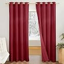 Amazon Brand - Solimo Polyester 100% Blackout Window Curtains | 100% Room Darkening | 5 Feet | Set of 2 | Plain Design | for Living Room, Kids Room &amp; Bedroom | Maroon
