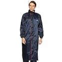Amazon Brand - Solimo Men's Polyester Water Resistant Long Long Length Rain Coat (Blue, Medium)
