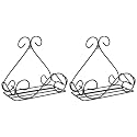 Amazon Brand - Solimo Metal Wall Mounted Planter Stand|Set of 2| Without Pot | Outdoor /Indoor Hanging Pot Stand