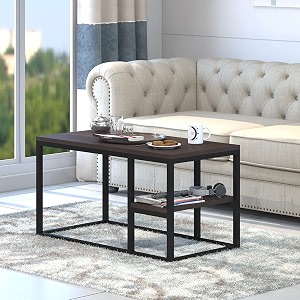 amazon brand - solimo isla engineered wood center tablecoffee table for living room with steel legs wenge amp black diy installation
