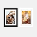 Amazon Brand - Solimo Set of 2 Black &amp; White Photo Frames With Mount Paper (6 X 8 Inch - 2)