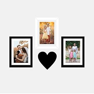 amazon brand - solimo set of 2 black amp white photo frames with mount paper 6 x 8 inch - 2