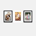 Amazon Brand - Solimo Set of 2 Black &amp; White Photo Frames With Mount Paper (6 X 8 Inch - 2)