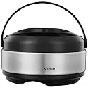 Amazon Brand - Solimo Stainless Steel Double Wall Hot Pot Casserole 2200 Ml, Black