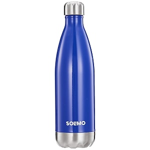 amazon brand - solimo stainless steel insulated 24 hours hot and cold bottle 1000 ml blue