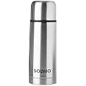 Amazon Brand - Solimo Stainless Steel Insulated 24 Hours Hot and Cold Flask with Flip Lid and Cover, 350ml, Silver