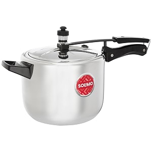 amazon brand - solimo sleek stainless steel induction bottom pressure cooker - 5 liter inner lid