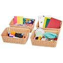 Amazon Brand - Solimo Plastic Storage Basket, (Beige, Small) Set of 4