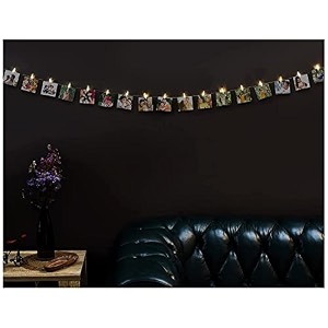 amazon brand - solimo string led lights with photo clips battery-operated warm white 10 clips 12 cm