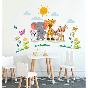 amazon brand - solimo wall sticker for bedroom cute pets sleep  pvc vinyl  self-adhesive  charming home dcor 137 cm x 97 cm