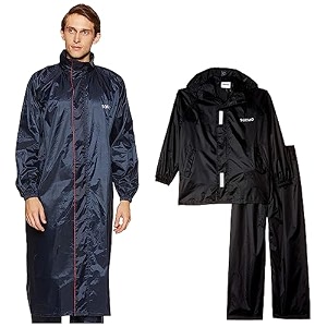 amazon brand - solimo water resistant polyester long rain coat blue large water resistant polyester rain coat with pant black xx large
