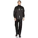 Amazon Brand - Solimo Men Polyester Raincoat | Jacket with Pants | Hooded | Water Resistant | with Storage Bag | Black | XXL