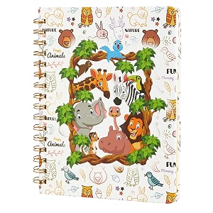 amazon brand - solimo wild wonderland wirebound notebook  80 gsm  160 pages 165 x 215 mm