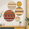 Amazon Brand - Solimo Wooden Gold Finish Frame Wall Plates | Home Decoration | Vintage Art Design | Handcrafted | Living Room Wall Decoration | Décor Items | Gift Items (Multicolour) (Set of 5)