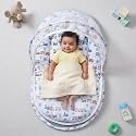 Amazon Brand - Supples Baby Bed Mattress with Mosquito net | Toy Vehicle Print | Blue