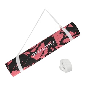 amazon brand - symactive 4mm anti-skid lightweight waterdirt proof ldpe marble print yoga mat with carrying strap marble print multicolour