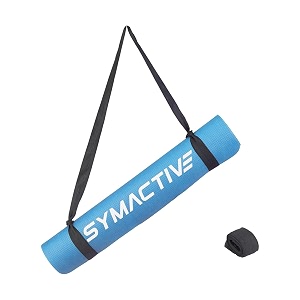 amazon brand - symactive 4mm anti-skid lightweight sweatdirt proof eva yoga mat for gym amp outdoor workout for menwomen blue
