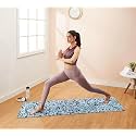 Amazon Brand - Symactive 8mm Anti-Skid Lightweight Dual Color LDPE + EVA Yoga Mat with Carry Bag (Teal/Army Green)
