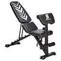 Amazon Brand - Symactive 6 in 1 Multi-Functional Weight Strength Training Incline Decline Exercise Preacher Bench for Home Gym, Max Weight 350 Kg