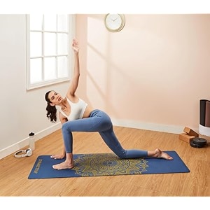 amazon brand - symactive 6mm anti-skid lightweight sweatdirt proof eva  tpe yoga mat with carrying strap for gym amp outdoor workout for menwomen army green
