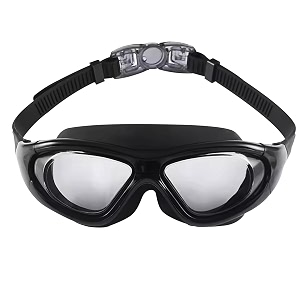 amazon brand - symactive big frame competition swim goggles with protective casepro clear lens wide-vision swimming goggles with uv amp fog resistant  for adult men amp women blackpolypropylene pp