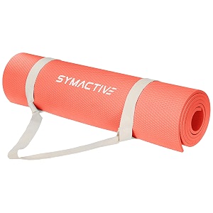amazon brand - symactive exercise yoga mat 8mm red