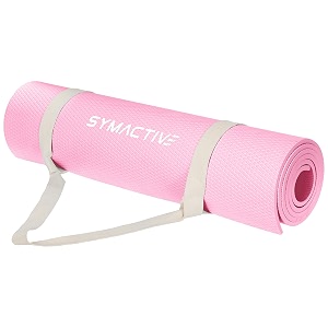 amazon brand - symactive exercise yoga mat 8mm pink