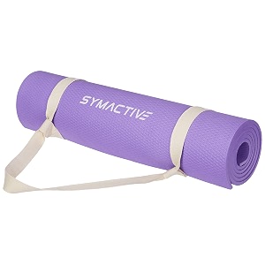 amazon brand - symactive exercise yoga mat 8mm purple