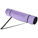 Amazon Brand - Symactive Anti-Slip Exercise Yoga Mat with Border Piping and In-built Strap, 6mm, Purple