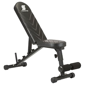 amazon brand - symactive heavy duty 3 in 1 adjustable incline multipurpose gym bench with premium upholstered seats max user weight 350 kg  multipurpose fitness bench