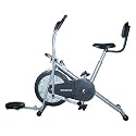 Amazon Brand - Symactive Air Bike Exercise Cycle with Moving/Stationary Handles, Adjustable Resistance with Cushioned Seat, Max User Weight 100 Kg