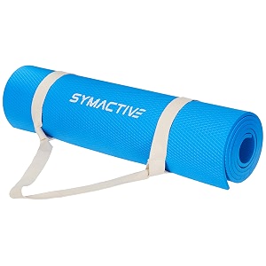 amazon brand - symactive exercise yoga mat 8mm blue