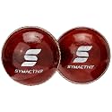 Amazon Brand - Symactive Leather Cricket Ball, Size - Set of 2 Pieces (Red)