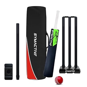 amazon brand - symactive champ plastic cricket bat set combo with soft cricket ball size-5