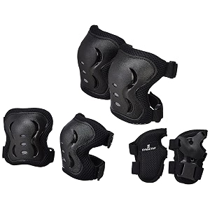 amazon brand-symactive professional protective gear set kneeelbowwrist guard for skateboardingroller skatinginline skatingcycling amp other sports kids boys and girlspolyester medium black