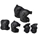 Amazon Brand - Symactive Professional Protective Gear Set (Knee/Elbow/Wrist Guard) for Skateboarding, Roller Skating, Inline Skating, Cycling and Other Sports Kids, Boys and Girls (Large, Black)