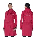 Amazon Brand - Symactive Rain Coat for Women | Waterproof Polyester with PVC Coating | Hooded Long Coat with Belt | Seam Sealed | Reflective Branding | Pink &amp; Black, XL