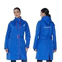 Amazon Brand - Symactive Rain Coat for Women | Waterproof Polyester with PVC Coating | Hooded Long Coat with Belt | Seam Sealed | Reflective Branding | Blue &amp; Red, L
