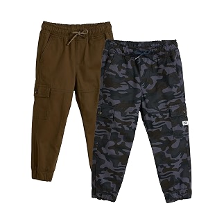 amazon brand - symbol boy39s cotton cargo jogger  elasticated waistband and cuff  stretchable  age 2-14 years