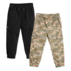 amazon brand - symbol boy39s cotton cargo jogger  elasticated waistband and cuff  stretchable  age 2-14 years